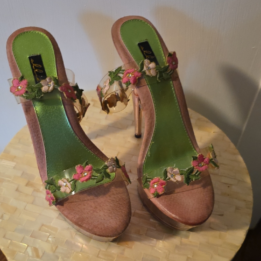 Elegant Floral Embellished Heels